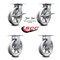 Service Caster 8 Inch V Groove Semi Steel Caster Brakes/Swivel Locks and 2 Rigid SCC, 2PK SCC-35S820-VGR-SLB-BSL-2-R-2 - alternate 2
